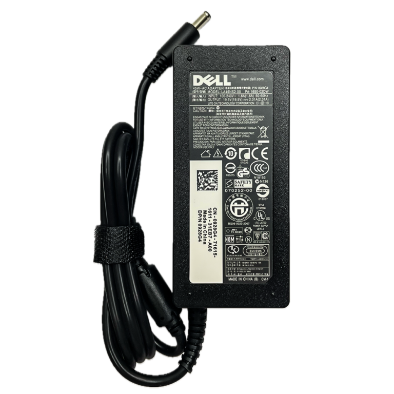 Dell 45W laptop charger adapter with 4.5x3.0mm pin, 19.5V 2.31A