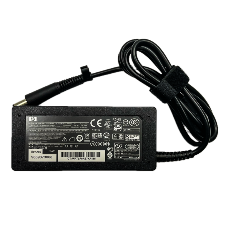 HP 65W laptop charger adapter with big 5.0mm pin, 18.5V 3.5A oem