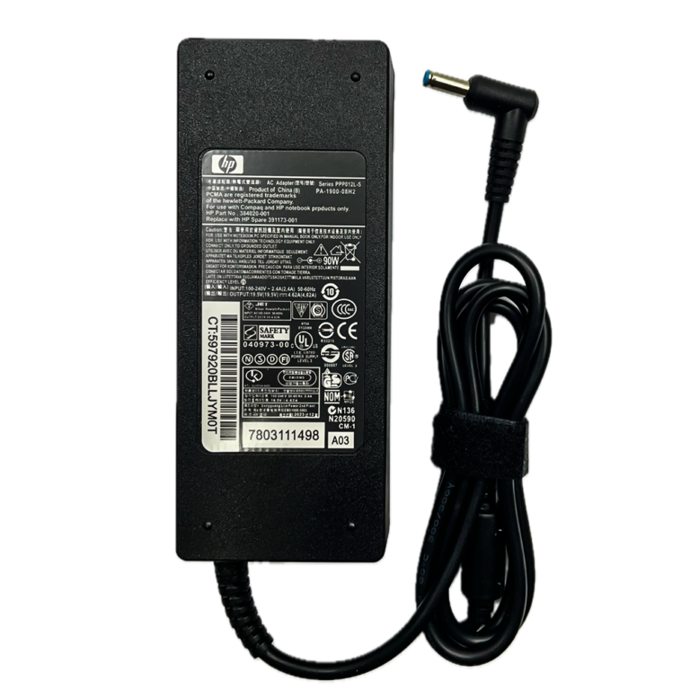 HP 90W laptop charger adapter with blue pin 4.5x3.0mm connector, 19.5V 4.62A