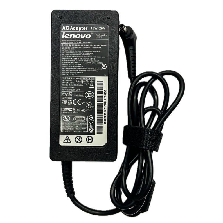 Lenovo 45W laptop charger adapter with 1.7mm round pin connector, 20V 2.25A power supply