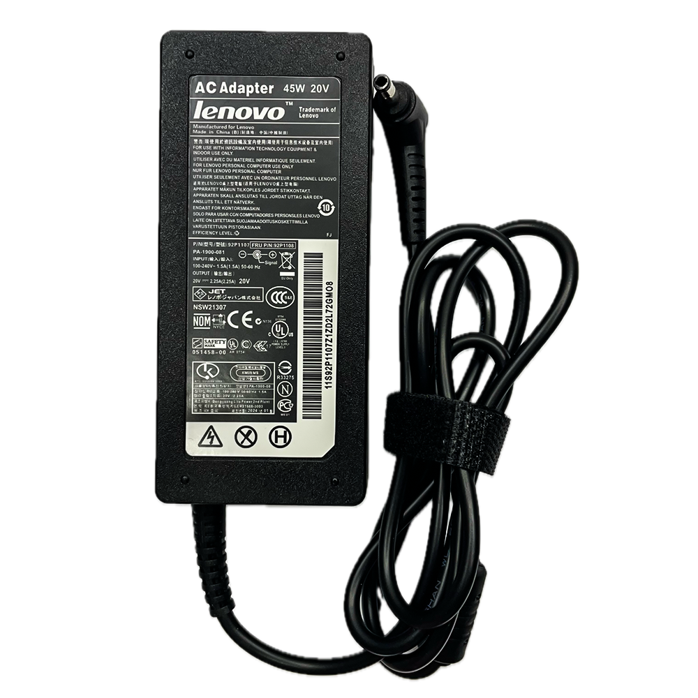LE_45 w_1. 7 MM Lenovo 45W laptop charger adapter with 1.7mm round pin connector, 20V 2.25A power supply