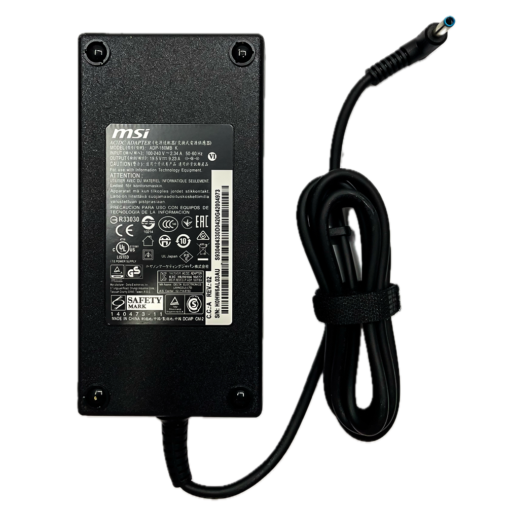 MS 180W_20V 9A_4.5_3.0MM-1 MSI 180W laptop charger adapter with 4.5x3.0mm pin connector, 20V 9A power supply