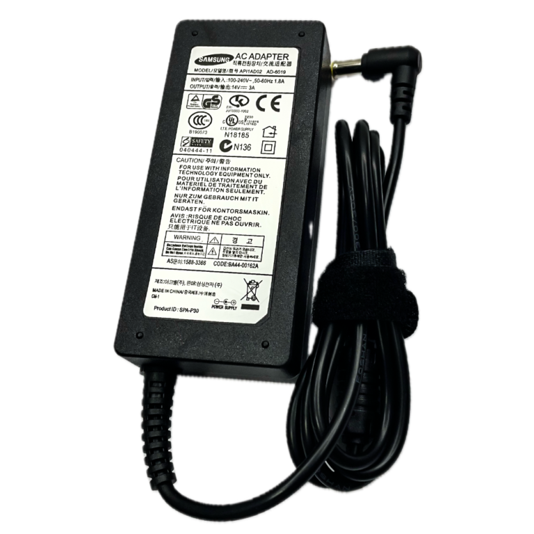 Samsung 42W laptop charger adapter with 6.5x4.4mm pin connector, 14V 3A power supply